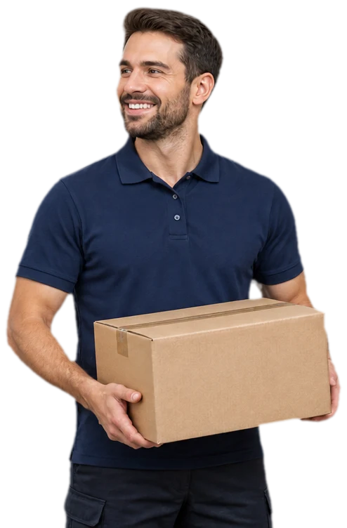 Kierowca Nova Parcel z paczką